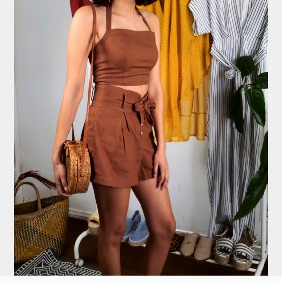 🚨//The Ellarose// Rust brown shorts - Picture 4 of 8